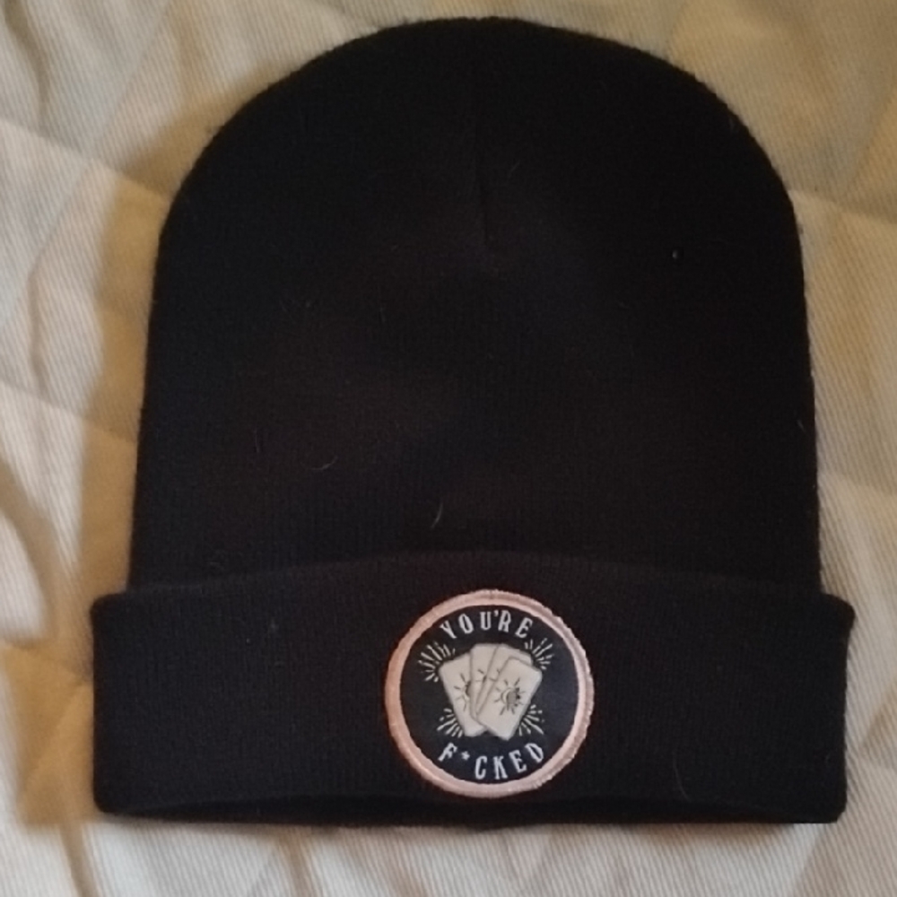 Black Beanie with Patch